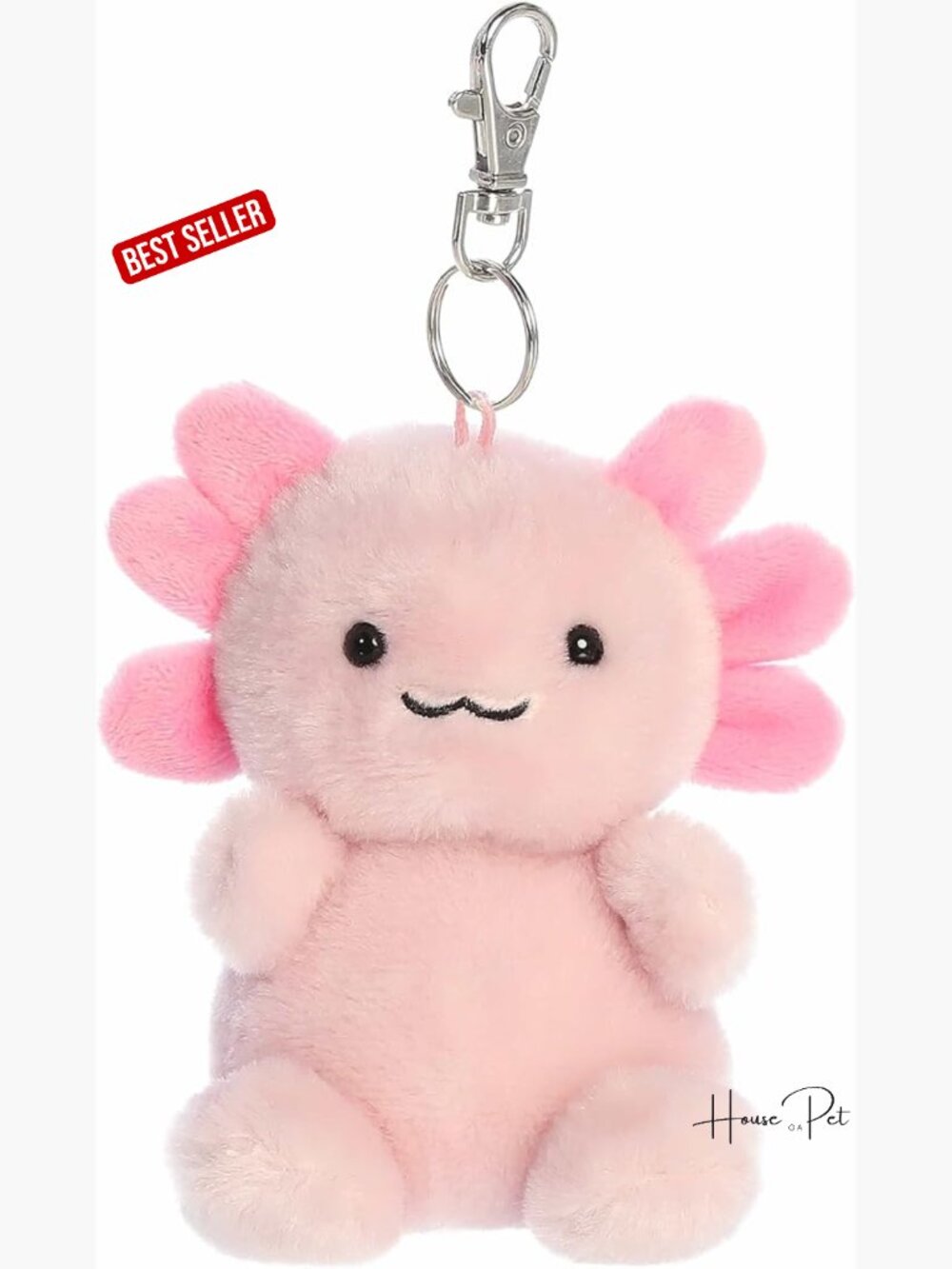 Clip-On Plush Axolotl Toy - Soft Collectible Stuffed Animal for Backpacks